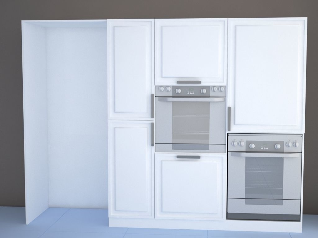 the kitchen with cabinets and sink Low-poly 3D model_1