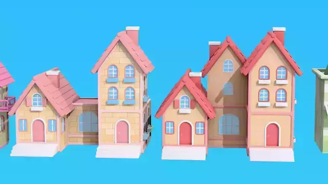 Stylized City Pack - Road Builder Addon and Props 3D model 6