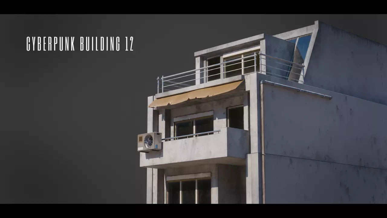 Dystopian Cyberpunk Building 13 Low-poly 3D model
