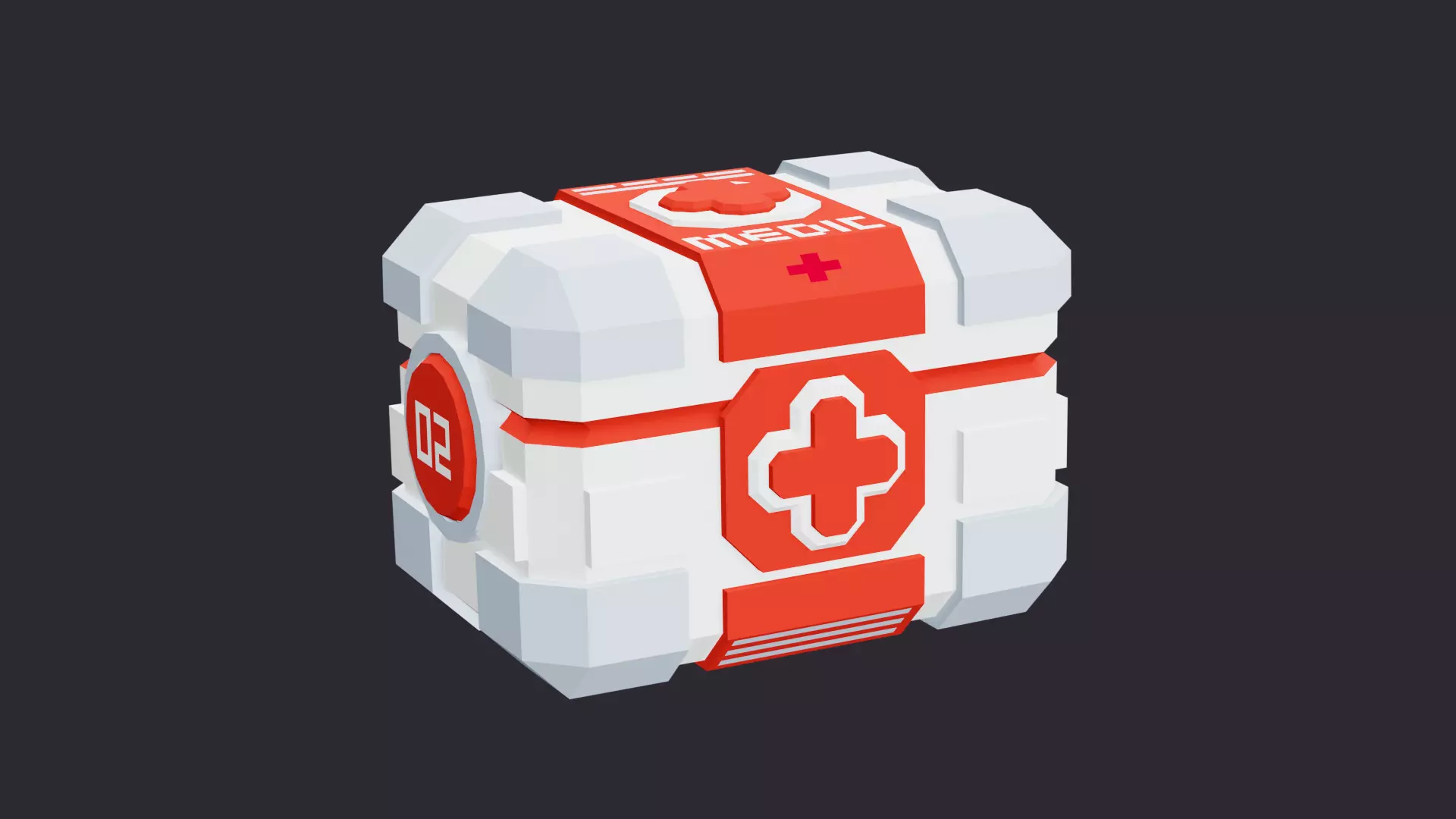 Low Poly Medical Supply Crate 02 3D model