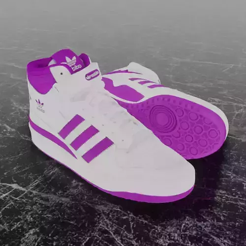 ADIDAS FORUM MID - PURPLE 3D SHOES Low-poly 3D model