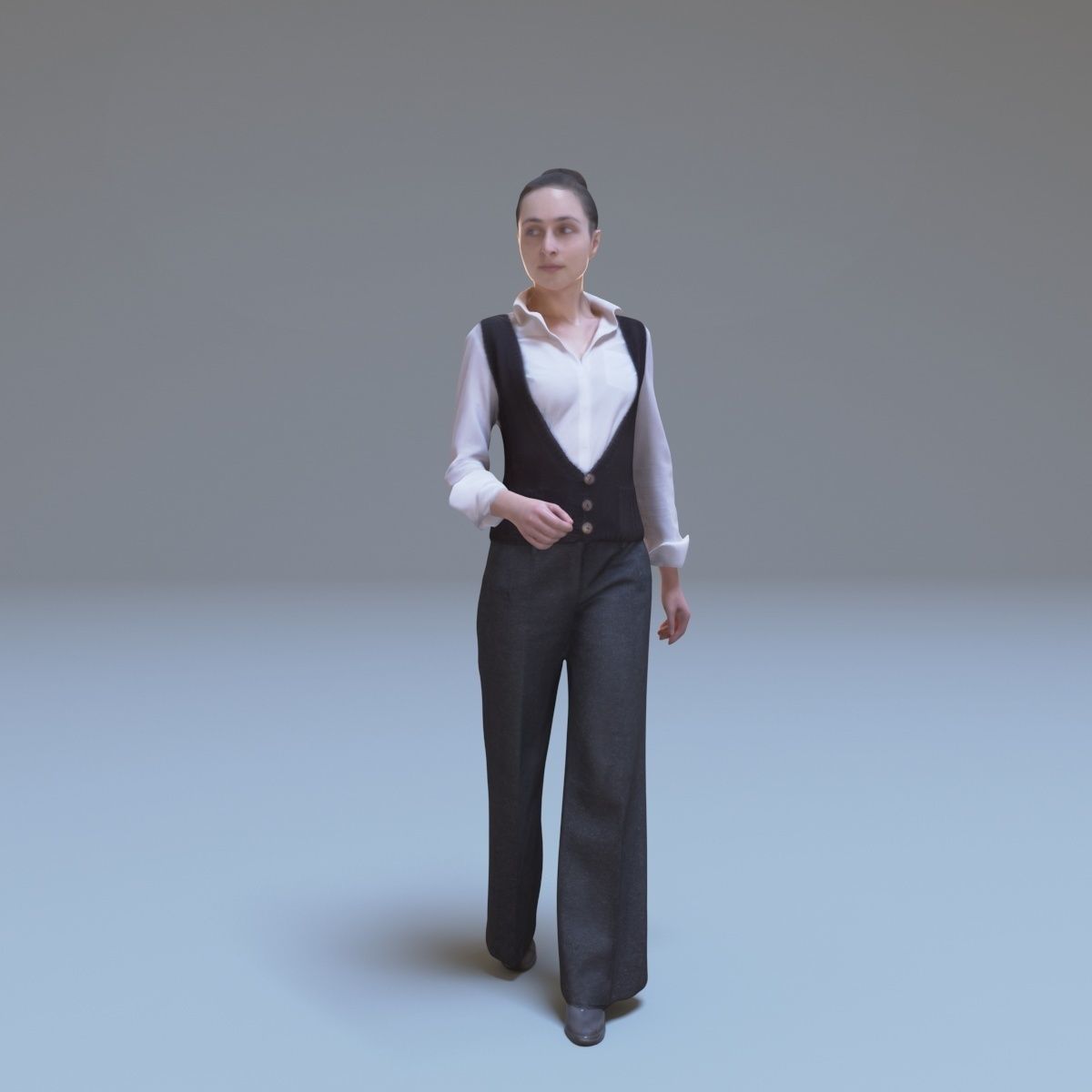Casual Woman Walking Free low-poly 3D model_7
