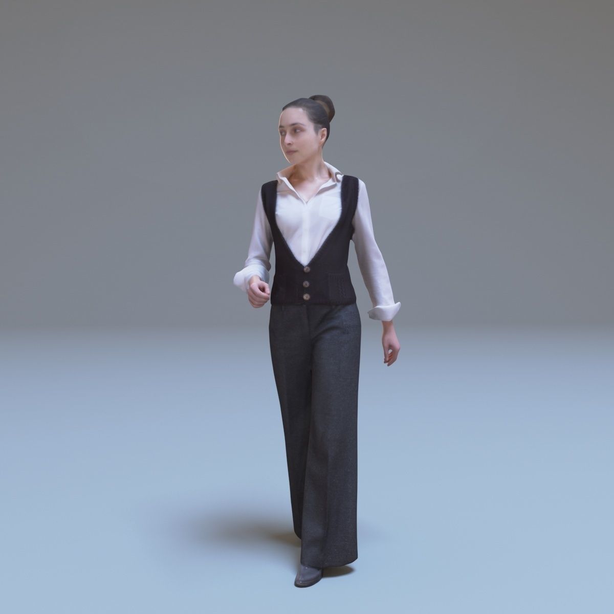 Casual Woman Walking Free low-poly 3D model_3