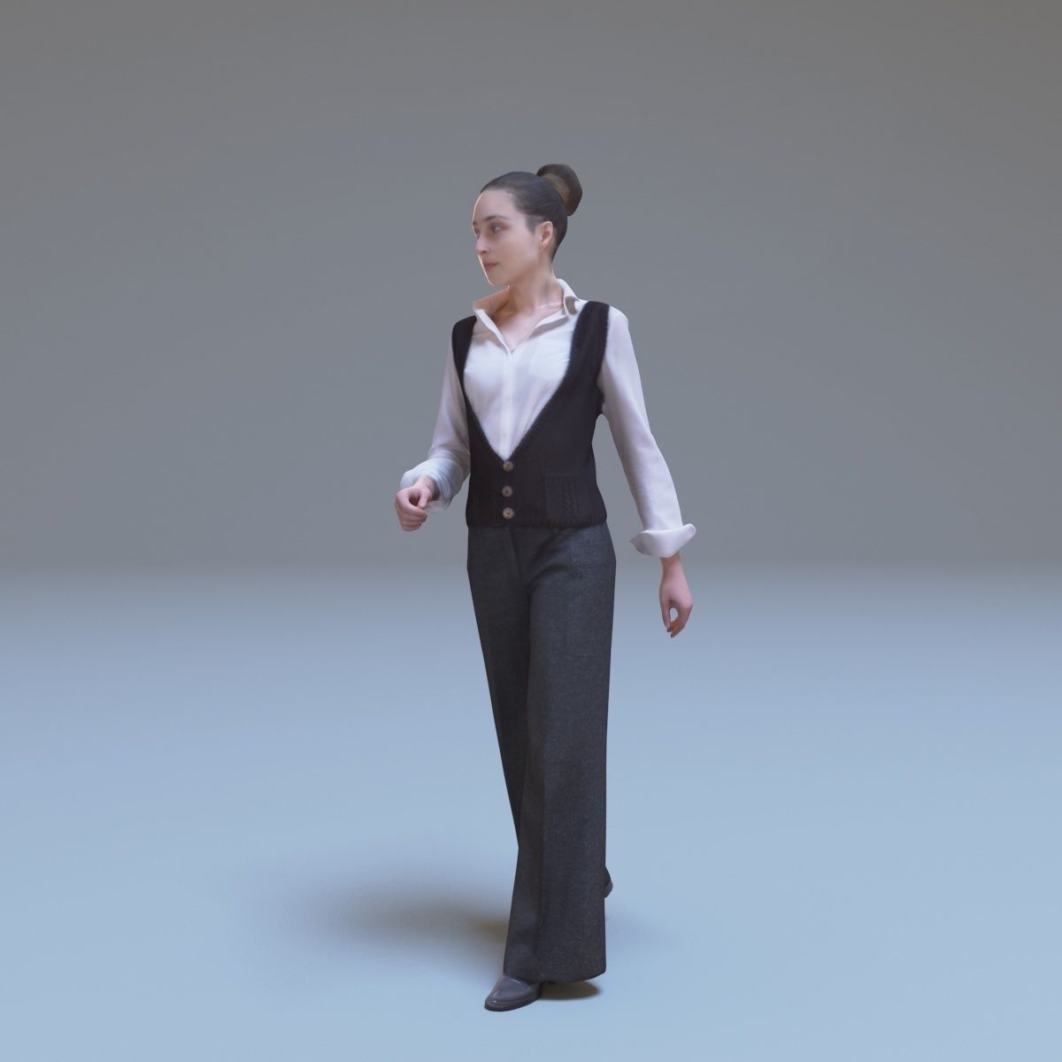 Casual Woman Walking Free low-poly 3D model_21