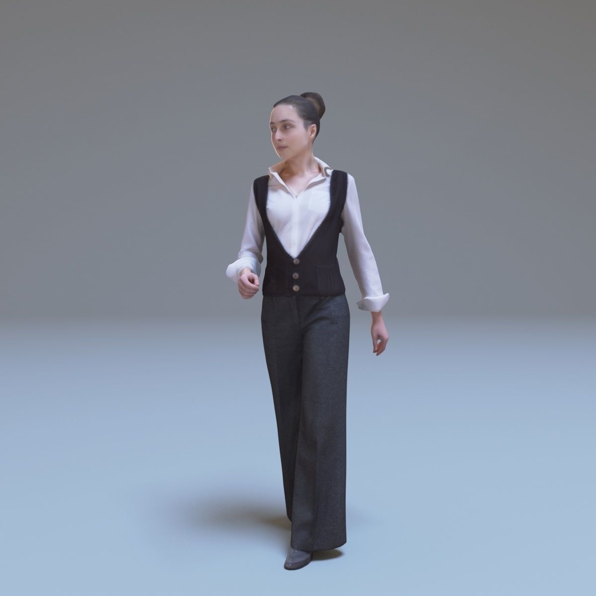 Casual Woman Walking Free low-poly 3D model_26