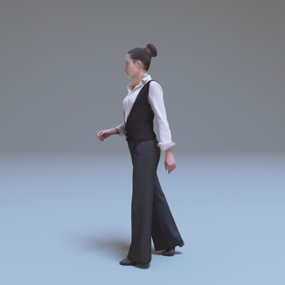 Casual Woman Walking Free low-poly 3D model_25
