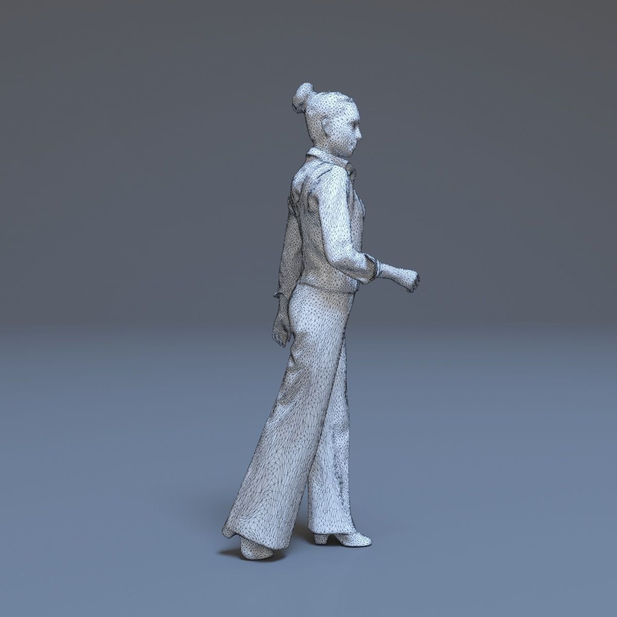 Casual Woman Walking Free low-poly 3D model_36
