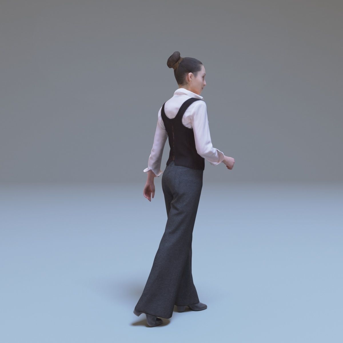 Casual Woman Walking Free low-poly 3D model_13