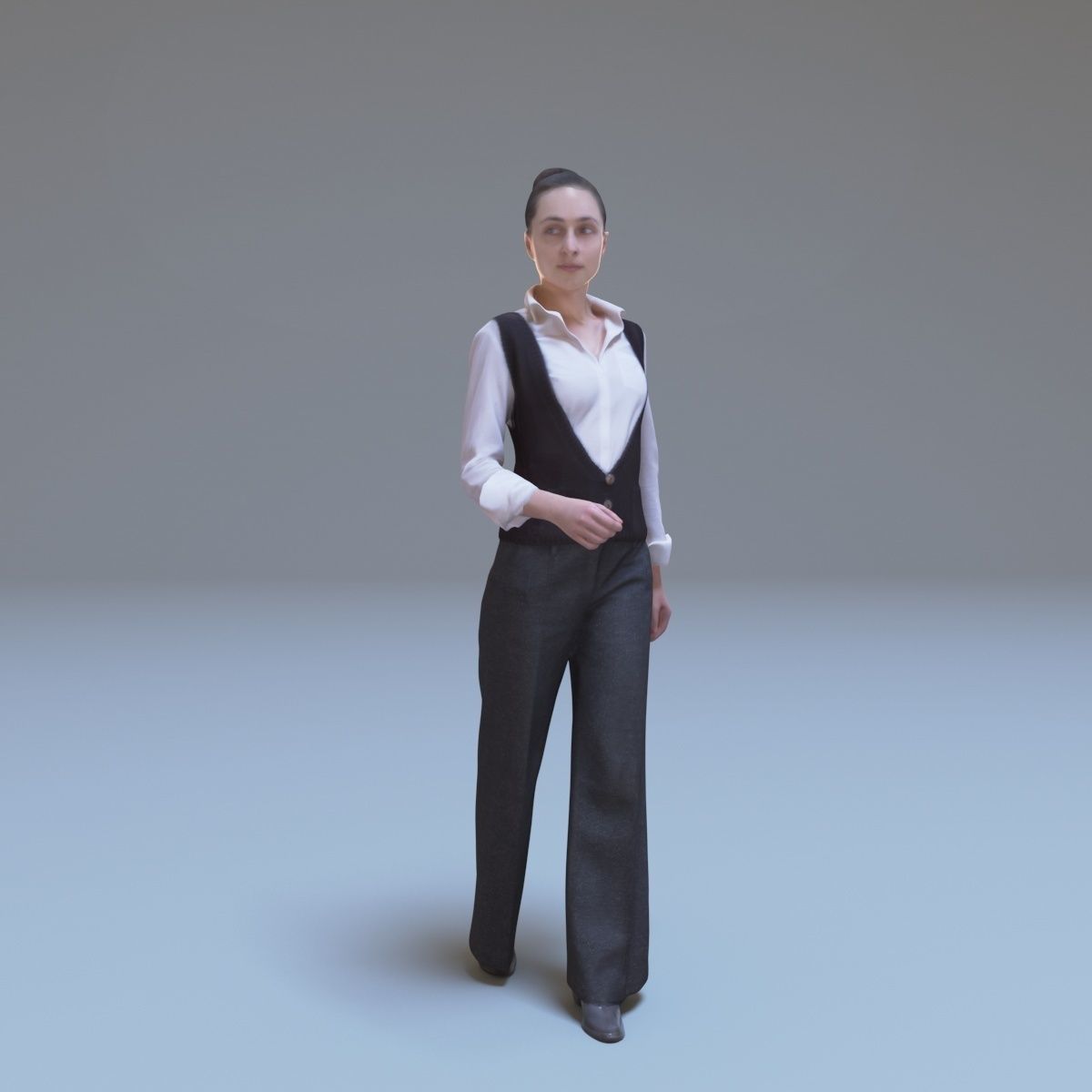 Casual Woman Walking Free low-poly 3D model_8