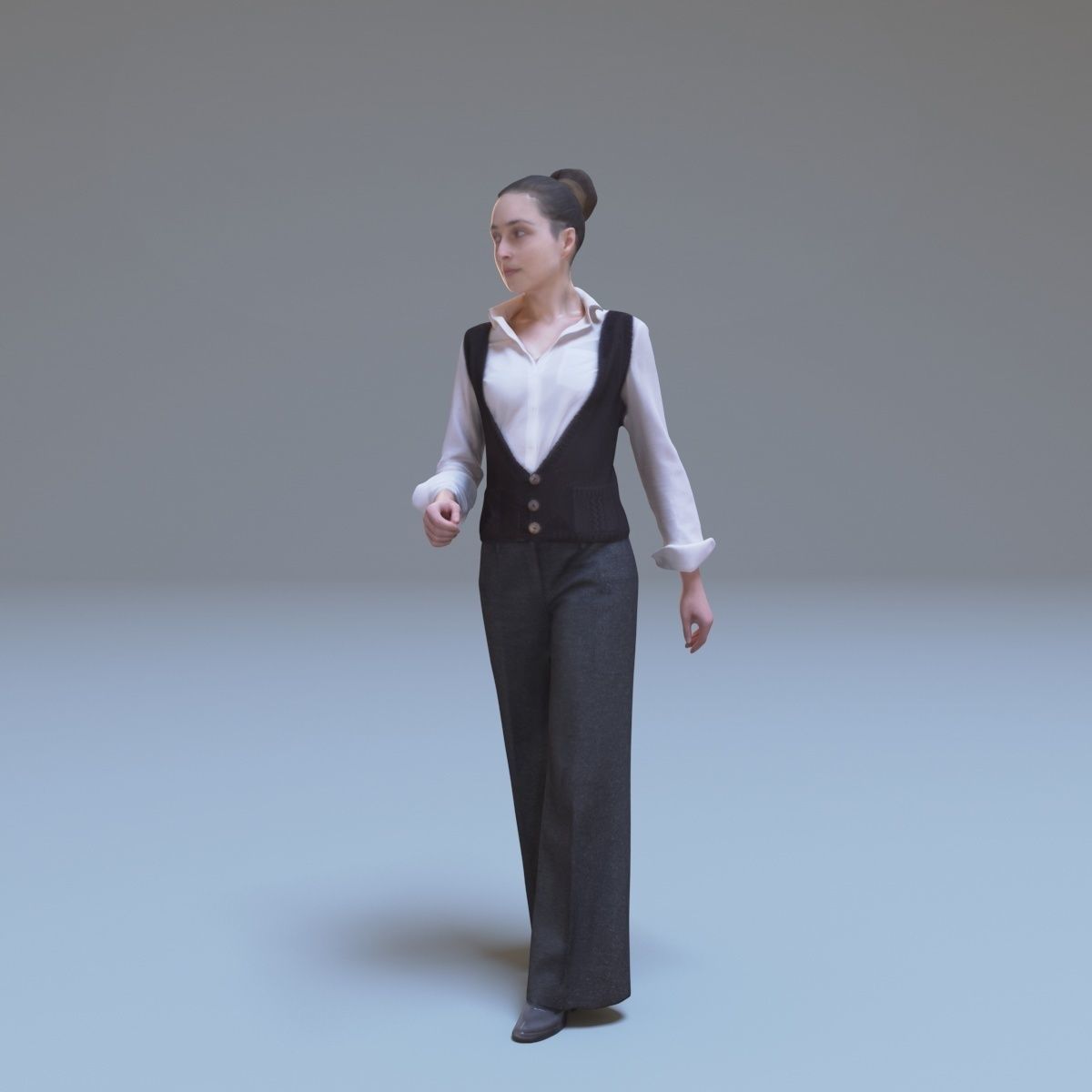 Casual Woman Walking Free low-poly 3D model_24