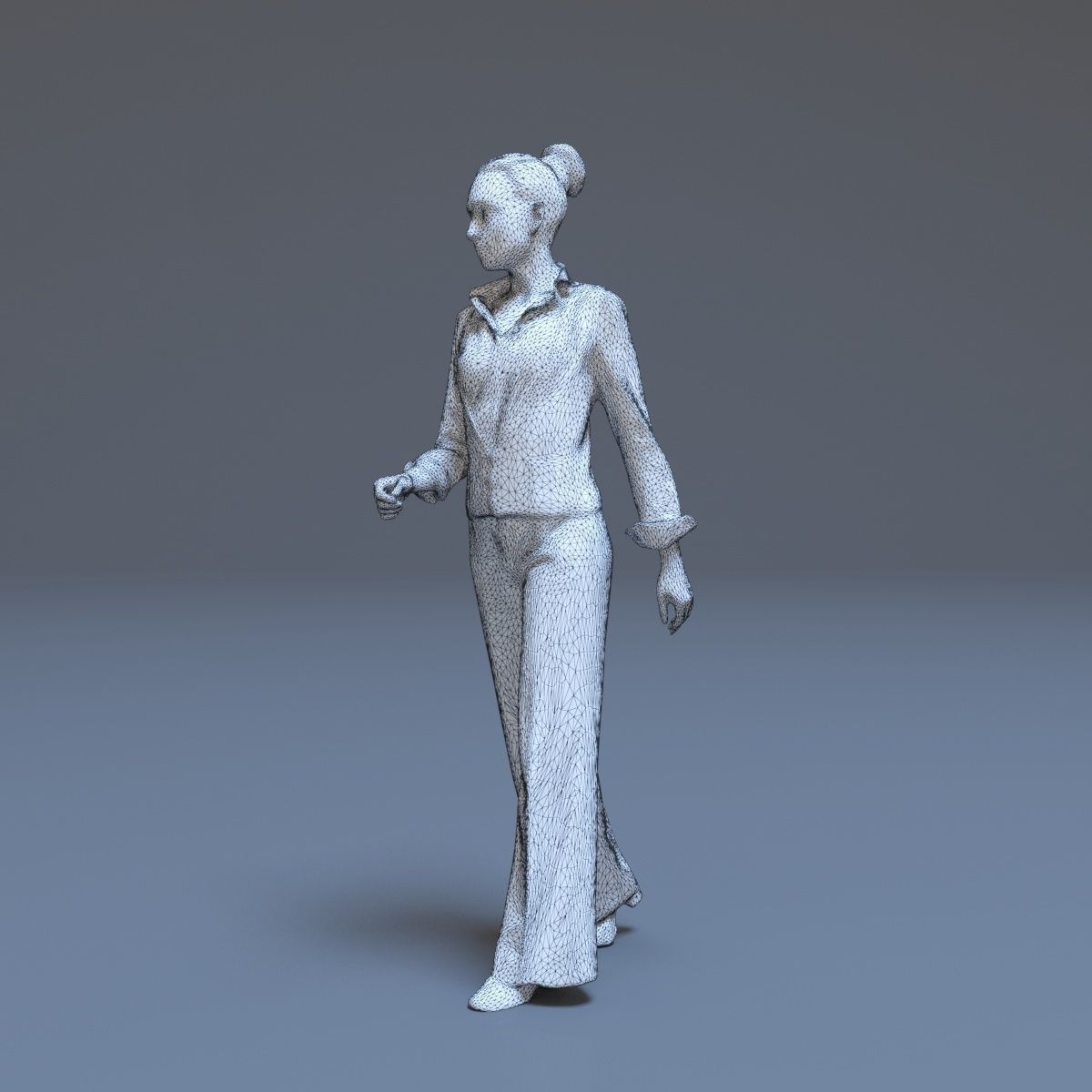 Casual Woman Walking Free low-poly 3D model_49