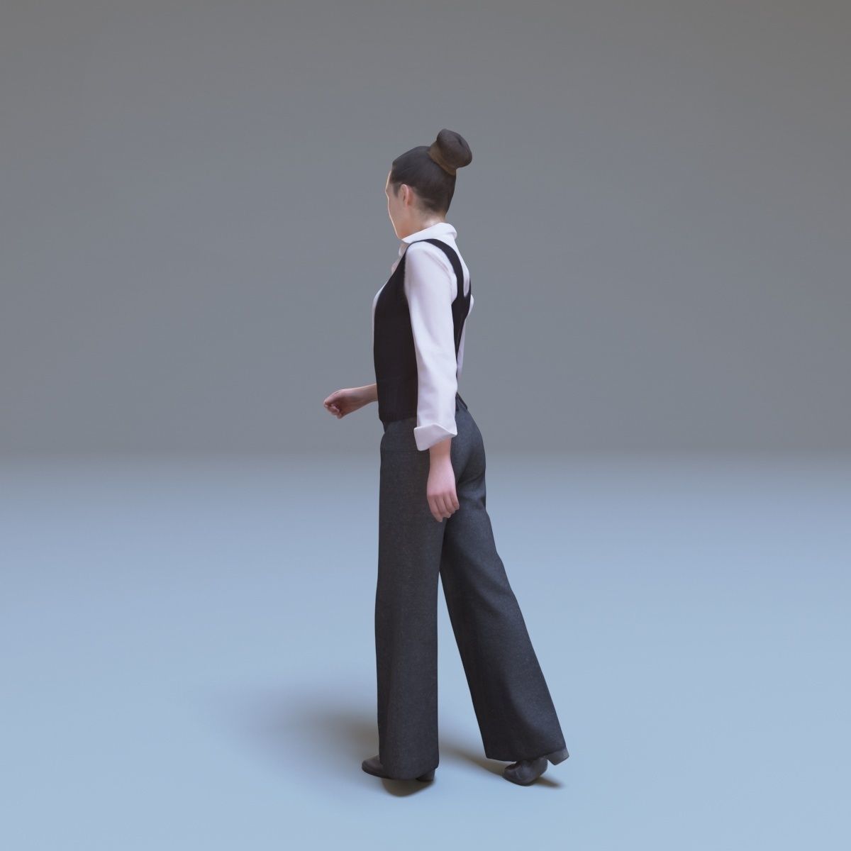 Casual Woman Walking Free low-poly 3D model_19