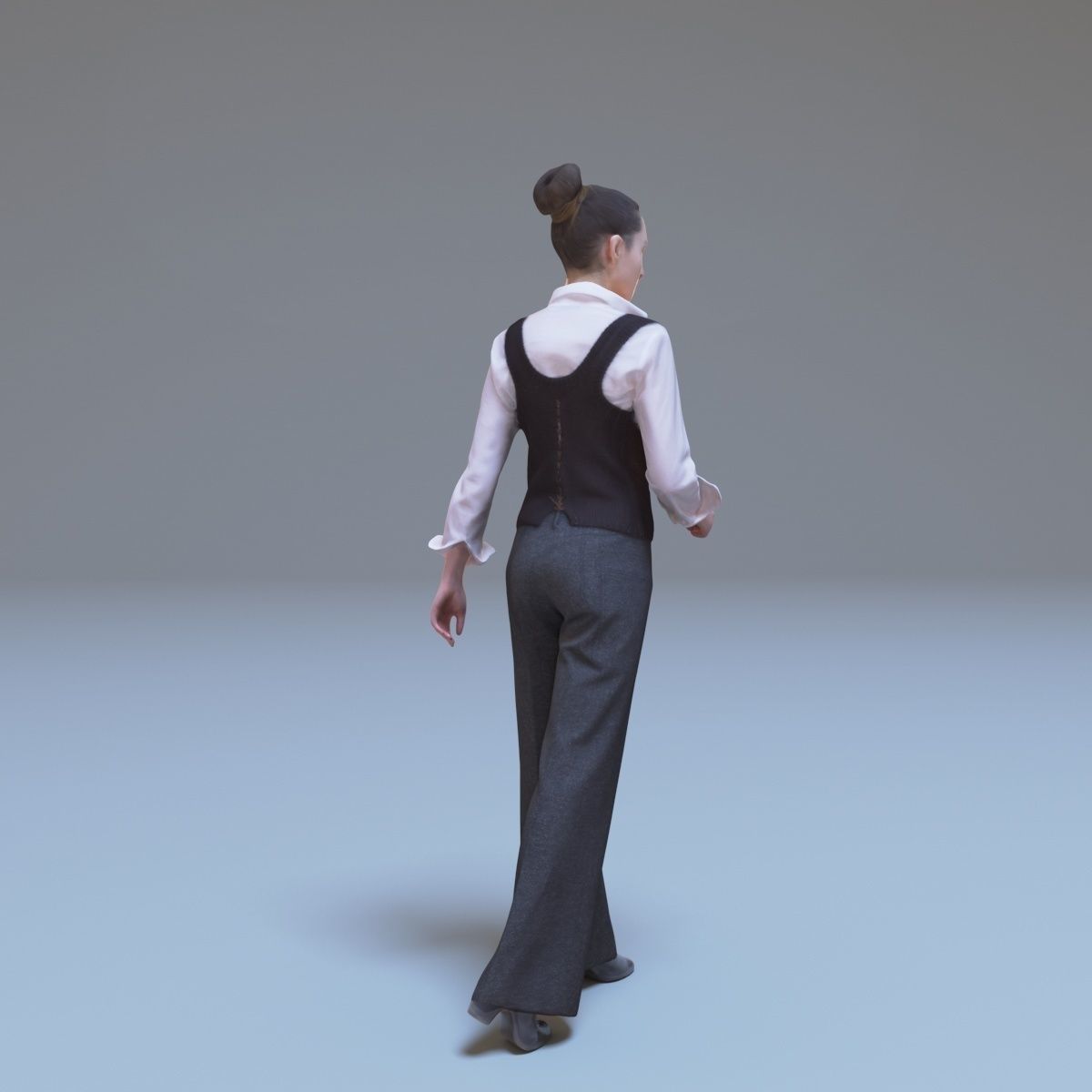 Casual Woman Walking Free low-poly 3D model_14