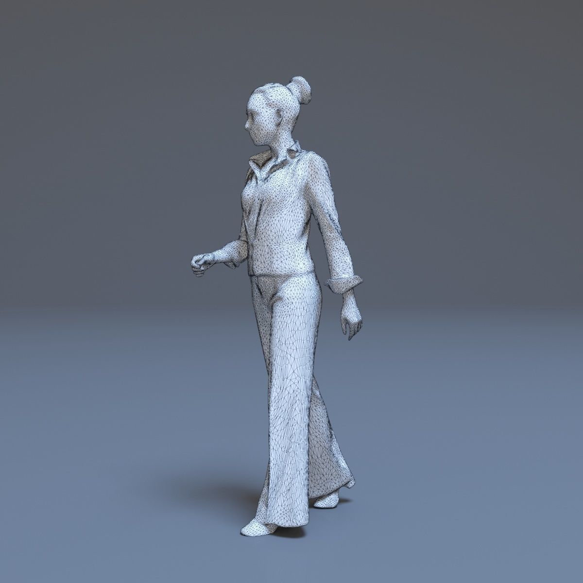 Casual Woman Walking Free low-poly 3D model_47