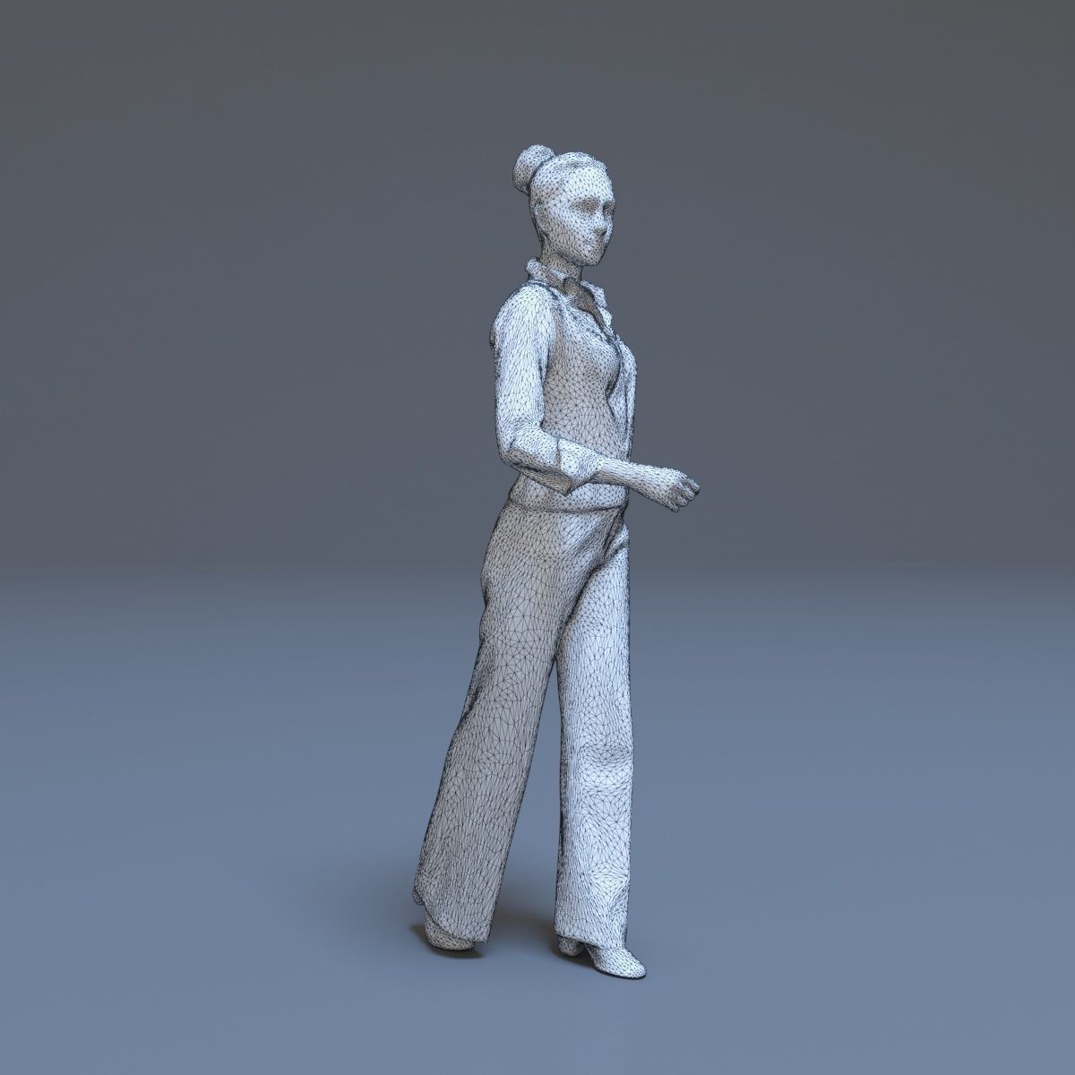 Casual Woman Walking Free low-poly 3D model_35