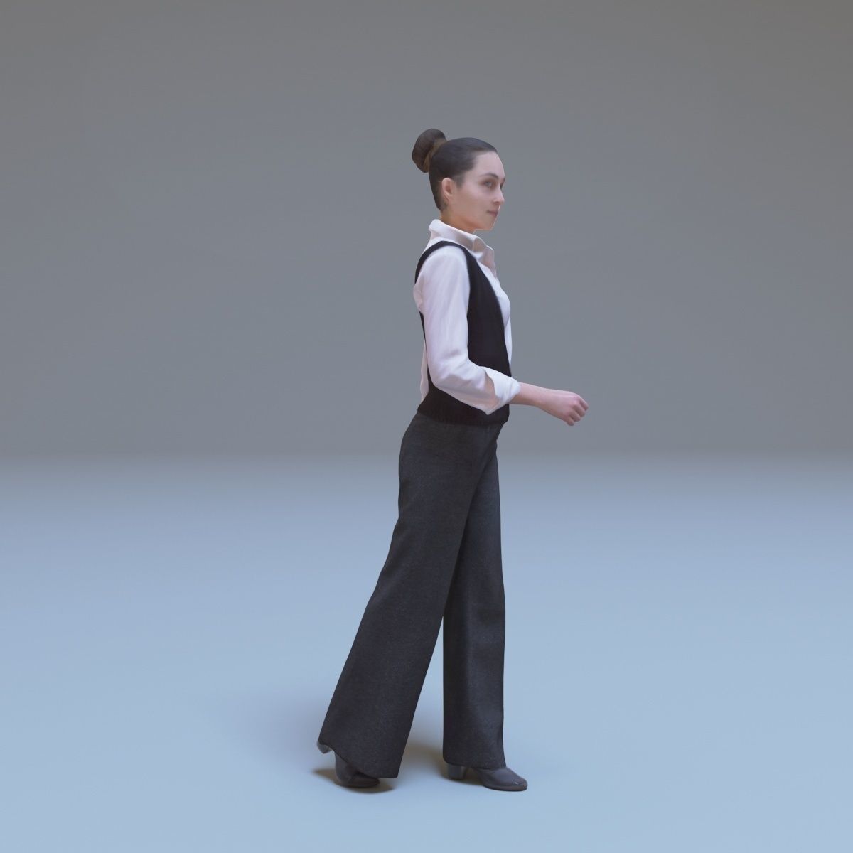 Casual Woman Walking Free low-poly 3D model_9