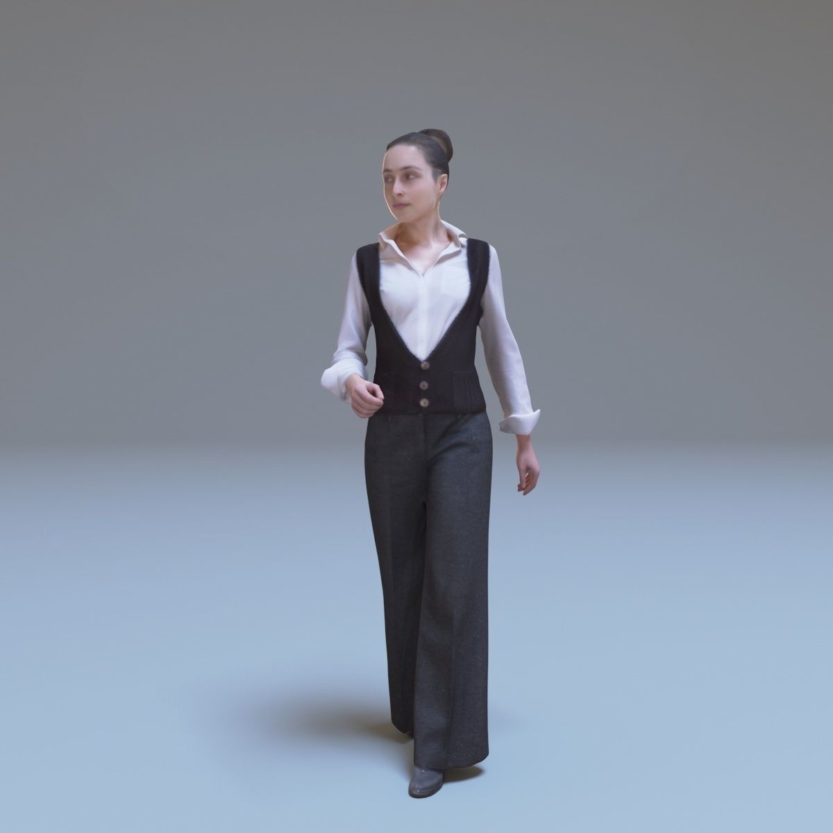 Casual Woman Walking Free low-poly 3D model_6