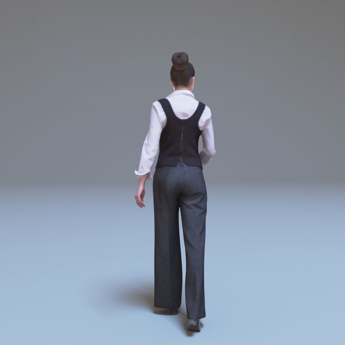 Casual Woman Walking Free low-poly 3D model_15