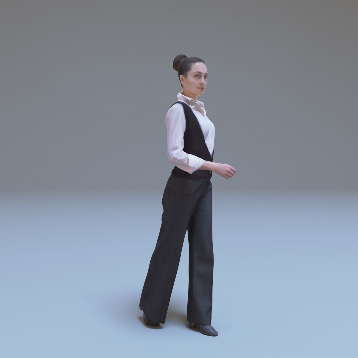 Casual Woman Walking Free low-poly 3D model_10