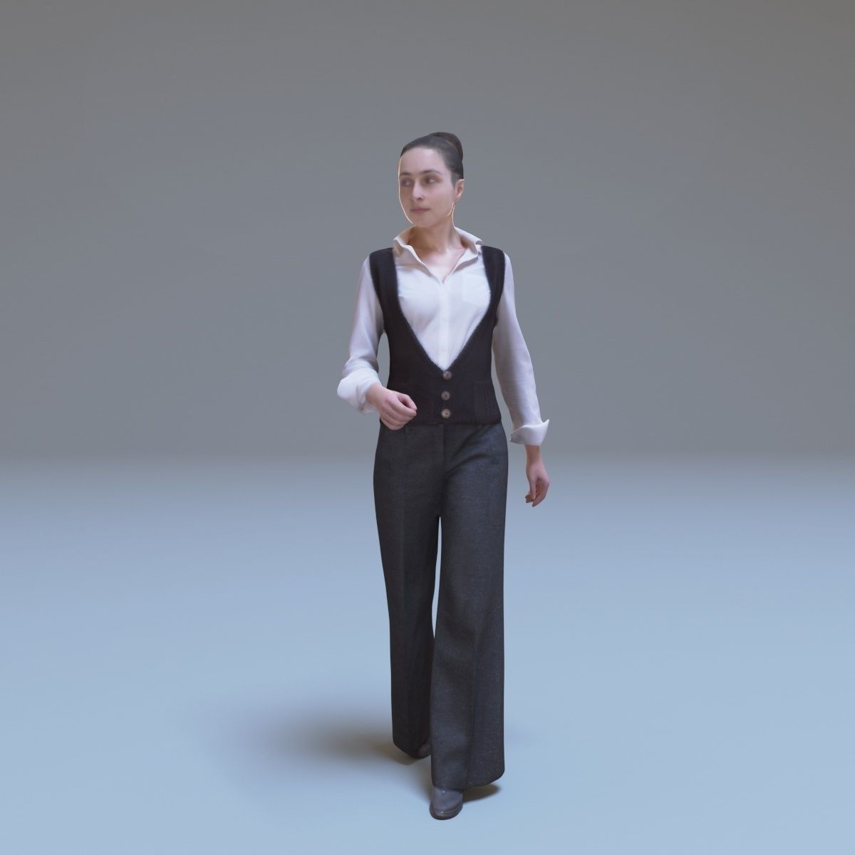 Casual Woman Walking Free low-poly 3D model_5