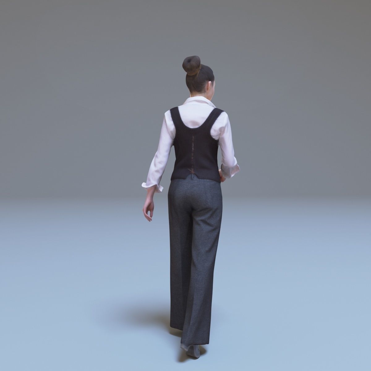 Casual Woman Walking Free low-poly 3D model_16