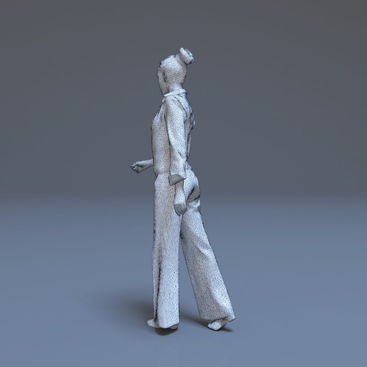 Casual Woman Walking Free low-poly 3D model_44