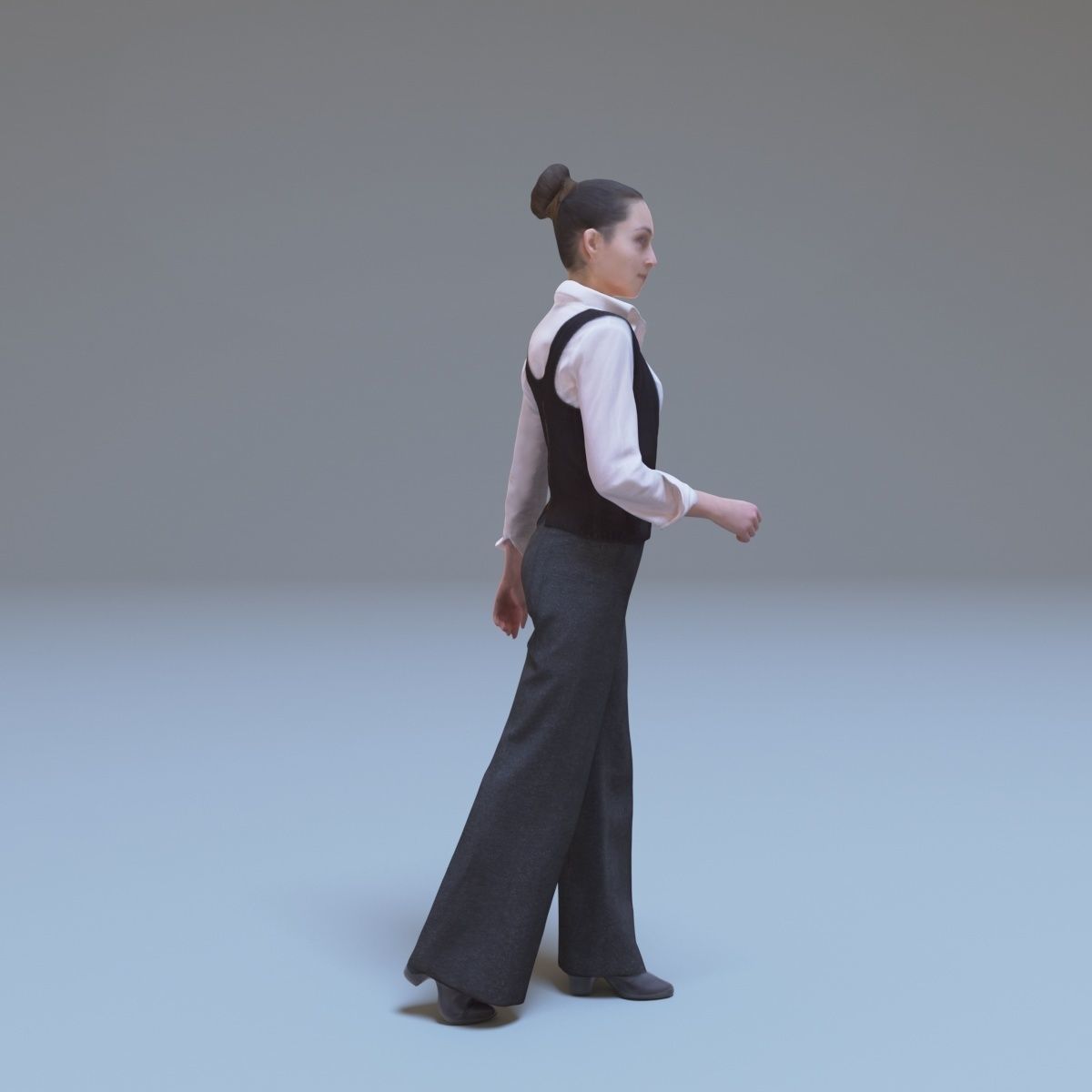 Casual Woman Walking Free low-poly 3D model_12