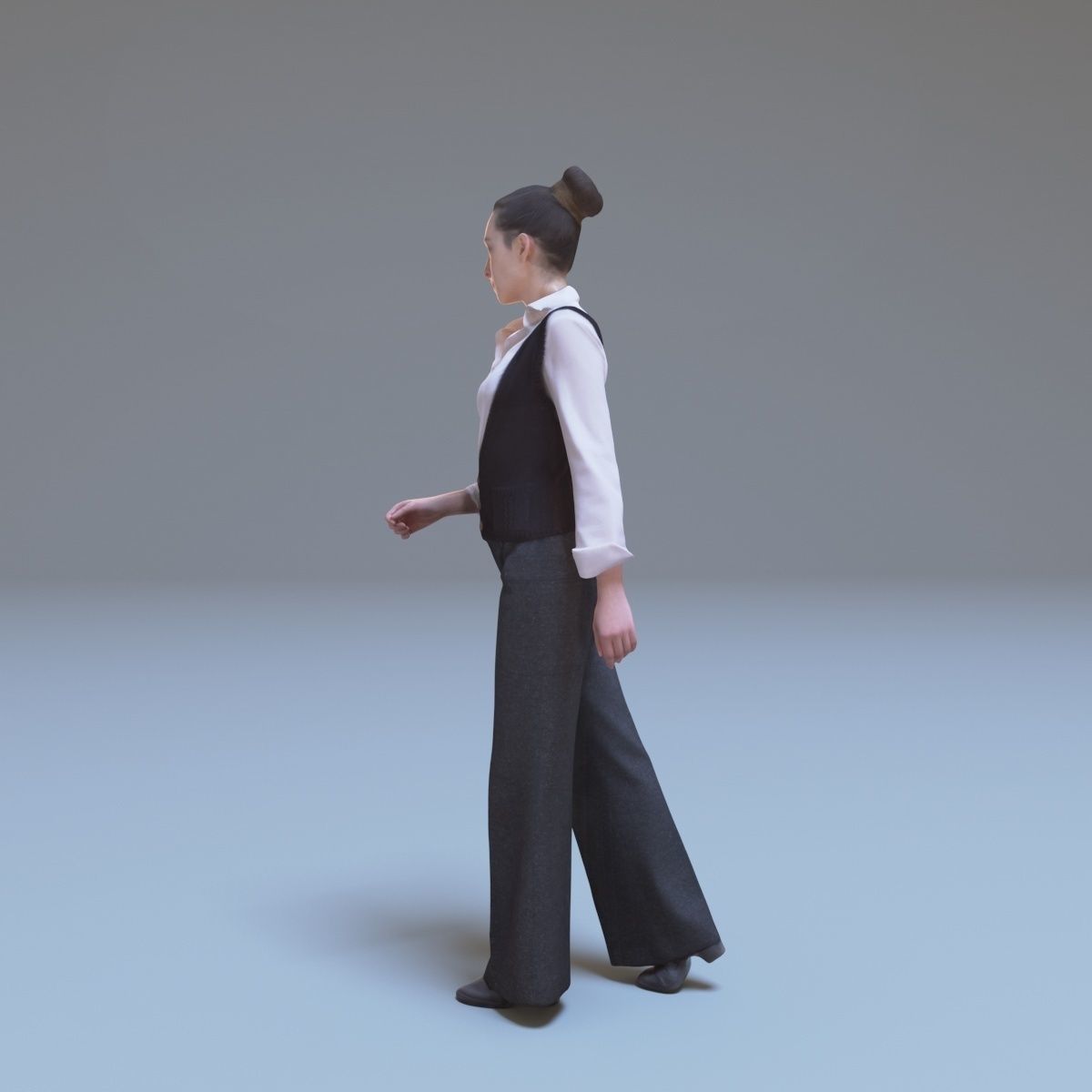 Casual Woman Walking Free low-poly 3D model_22