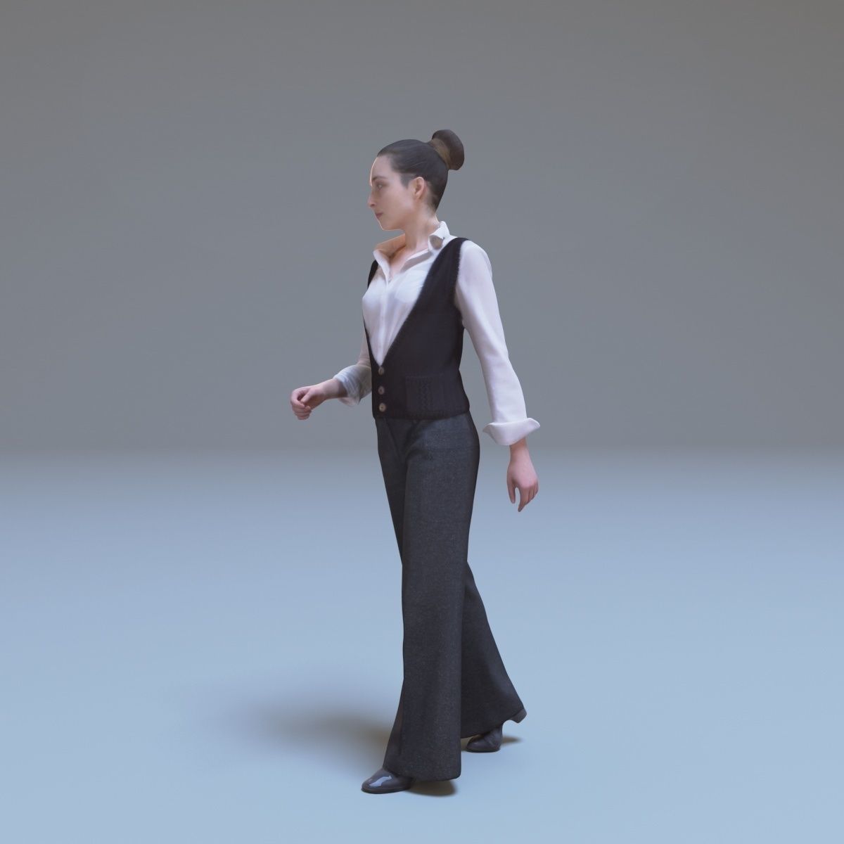 Casual Woman Walking Free low-poly 3D model_20