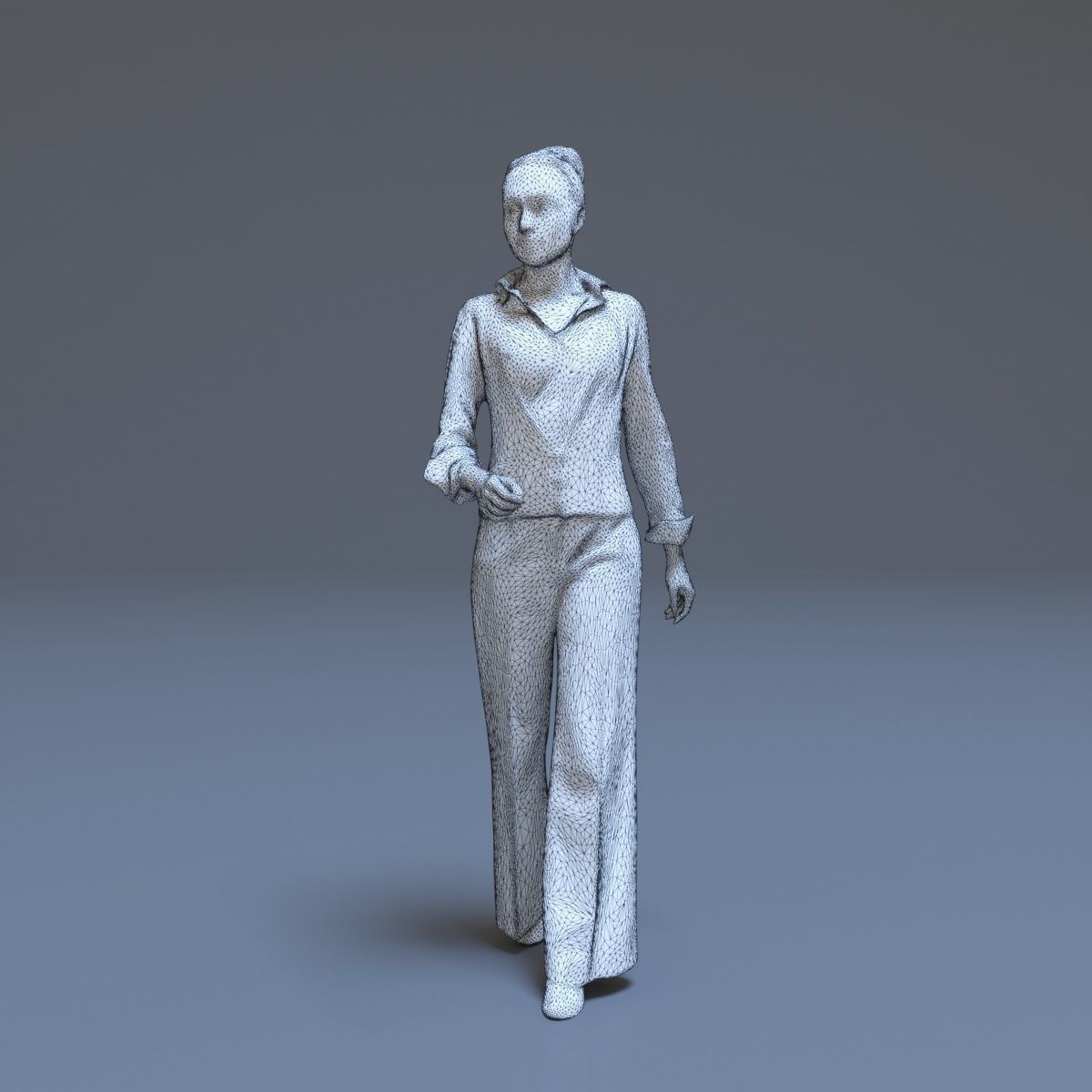 Casual Woman Walking Free low-poly 3D model_30