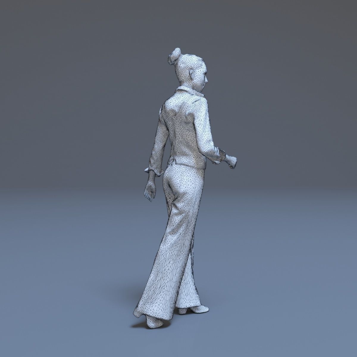 Casual Woman Walking Free low-poly 3D model_38