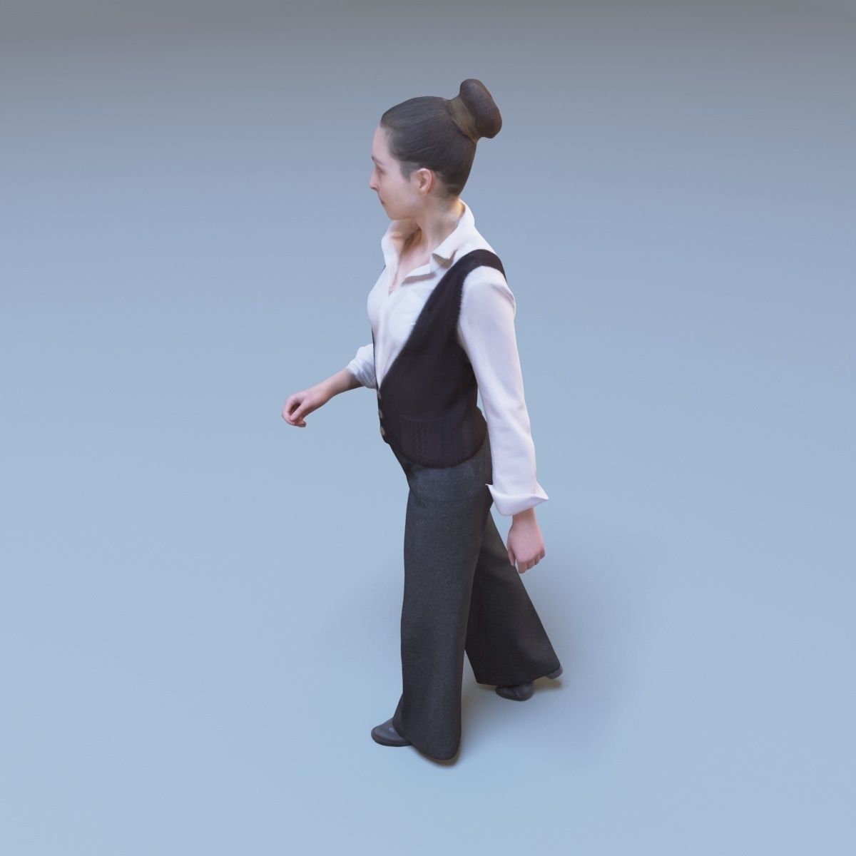 Casual Woman Walking Free low-poly 3D model_4