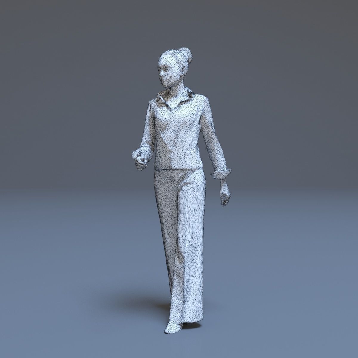 Casual Woman Walking Free low-poly 3D model_51