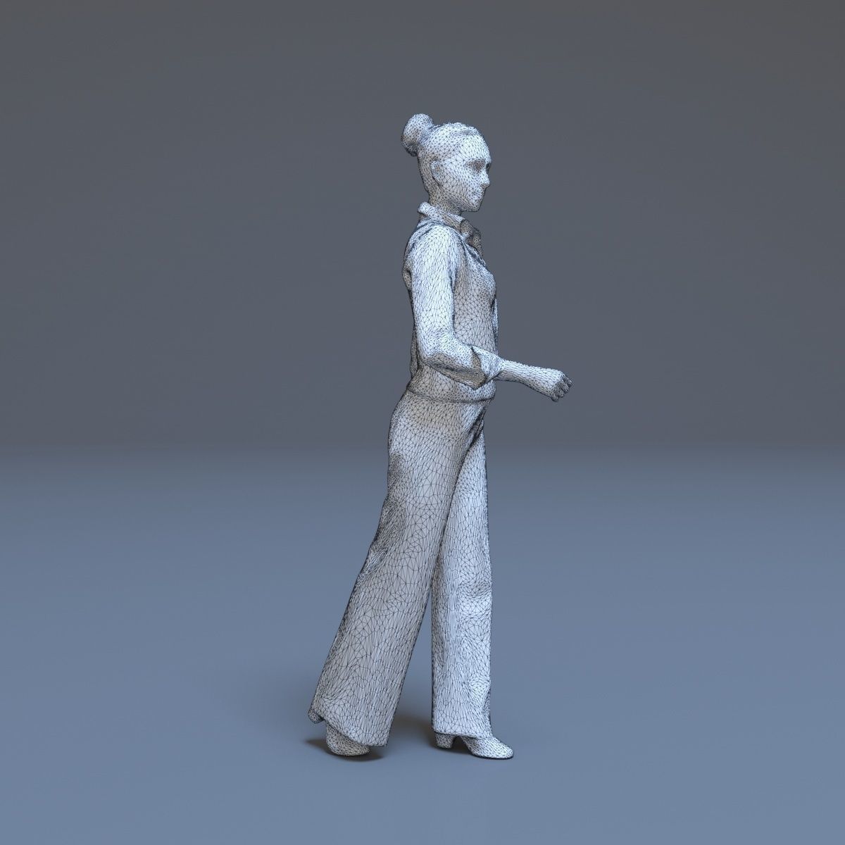 Casual Woman Walking Free low-poly 3D model_37
