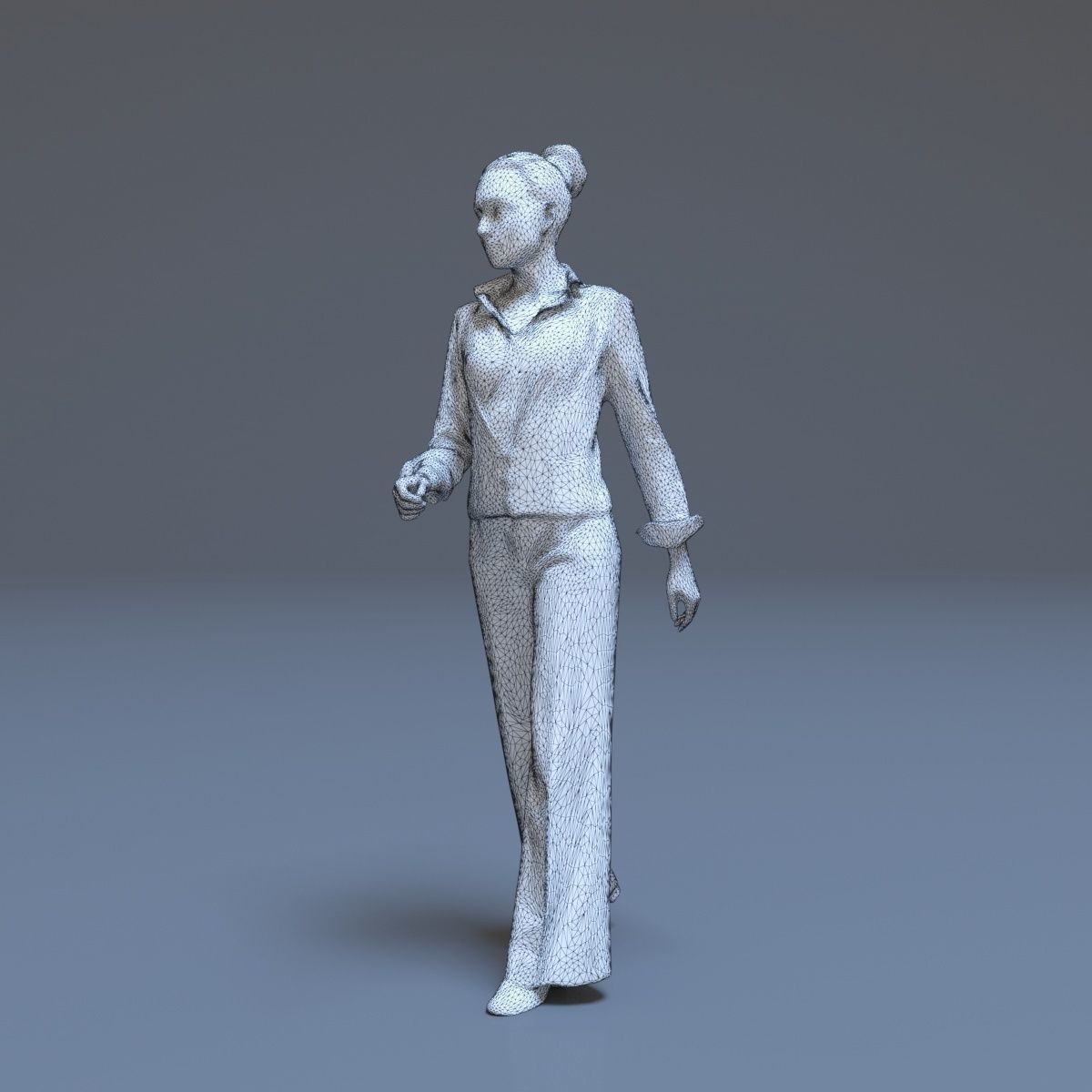 Casual Woman Walking Free low-poly 3D model_45