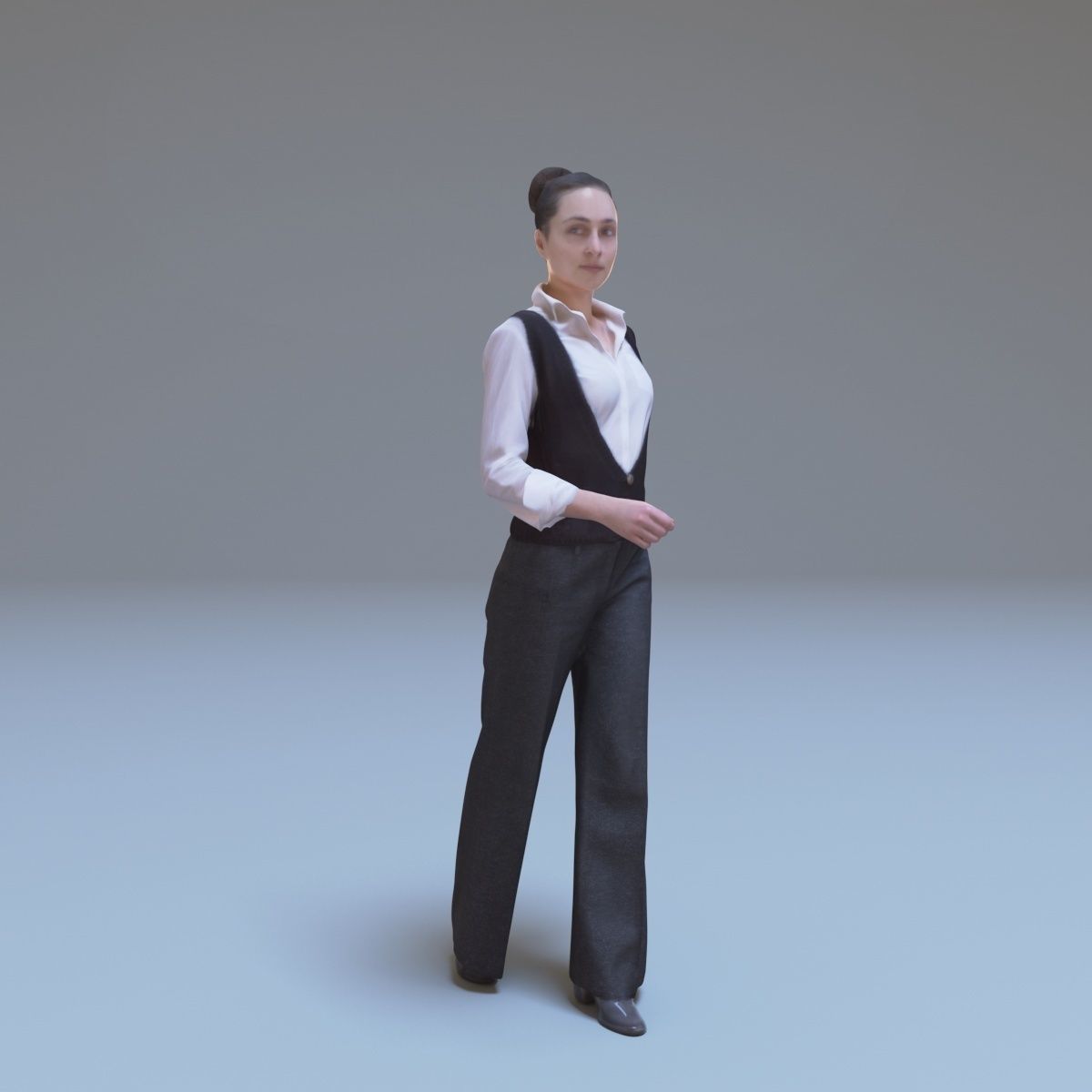 Casual Woman Walking Free low-poly 3D model_11