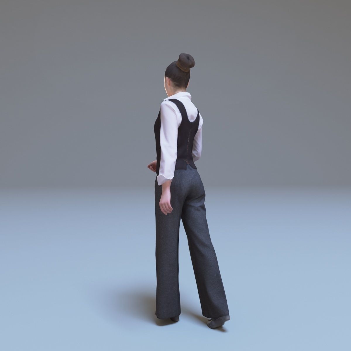 Casual Woman Walking Free low-poly 3D model_17
