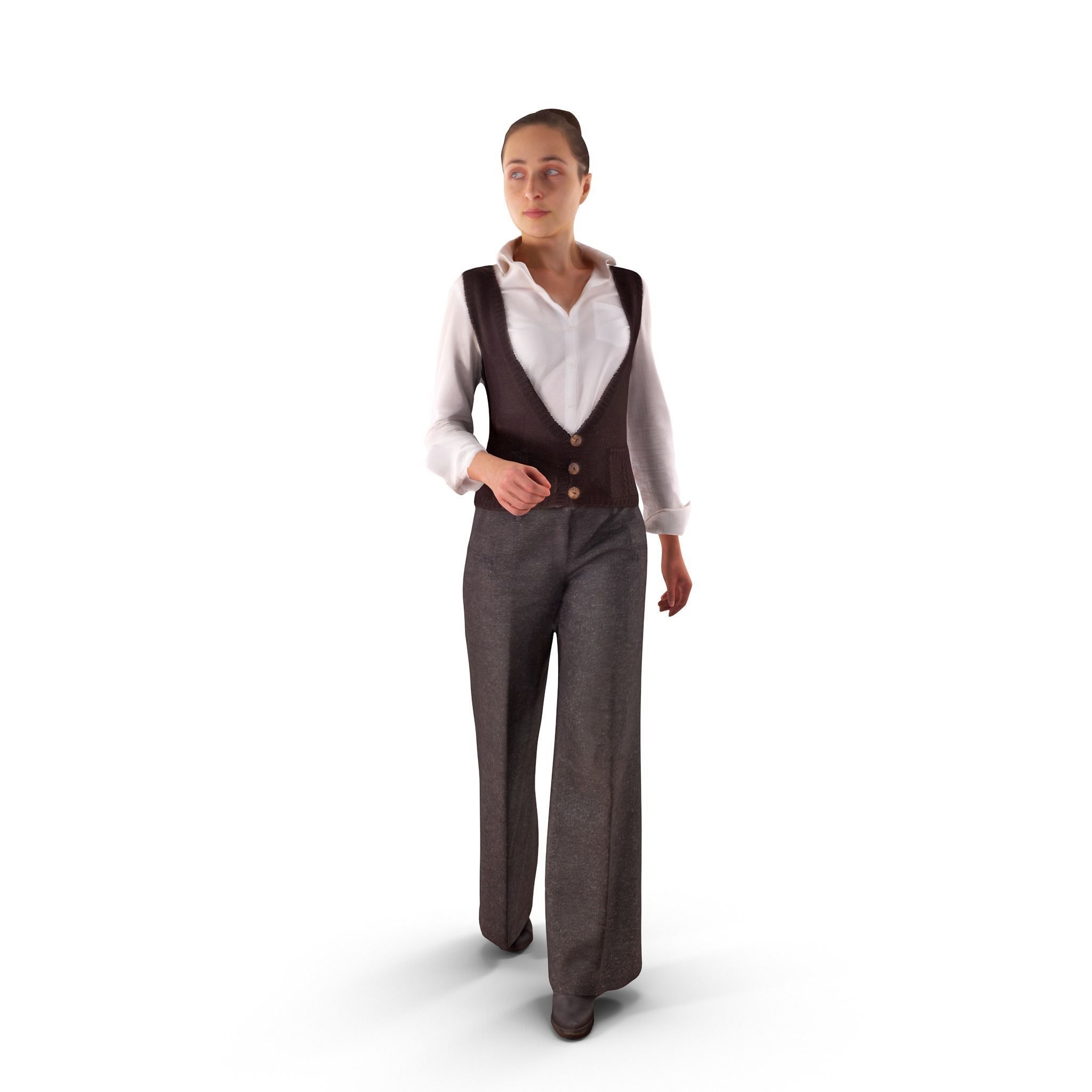 Casual Woman Walking Free low-poly 3D model_0
