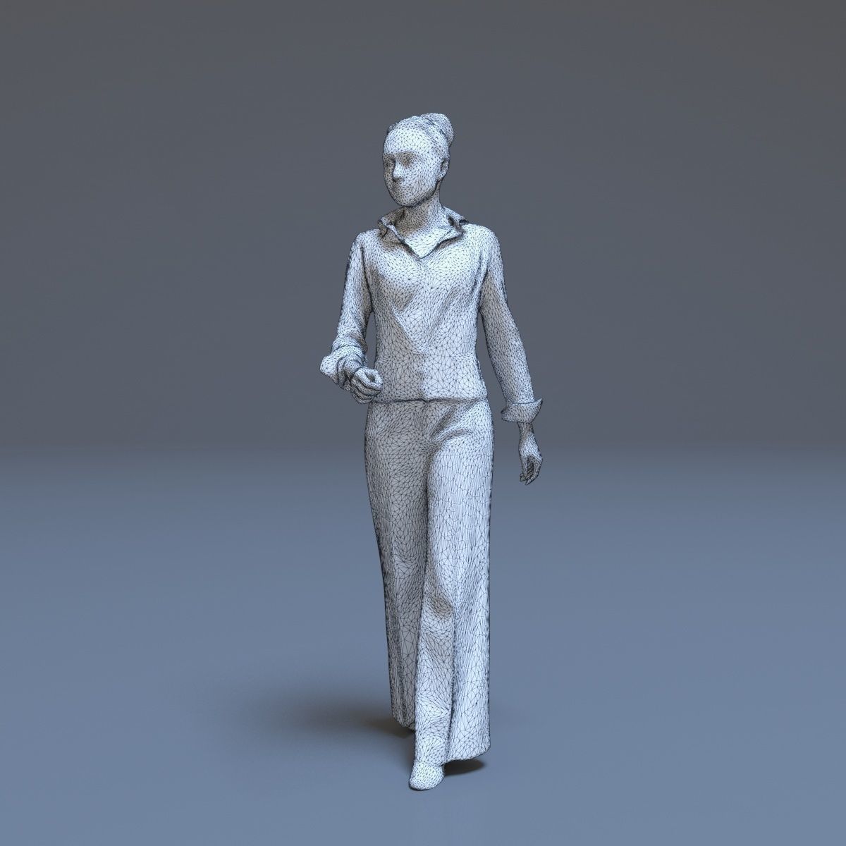 Casual Woman Walking Free low-poly 3D model_31