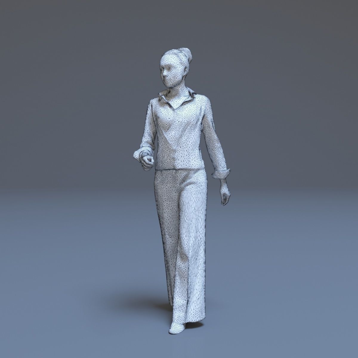 Casual Woman Walking Free low-poly 3D model_29