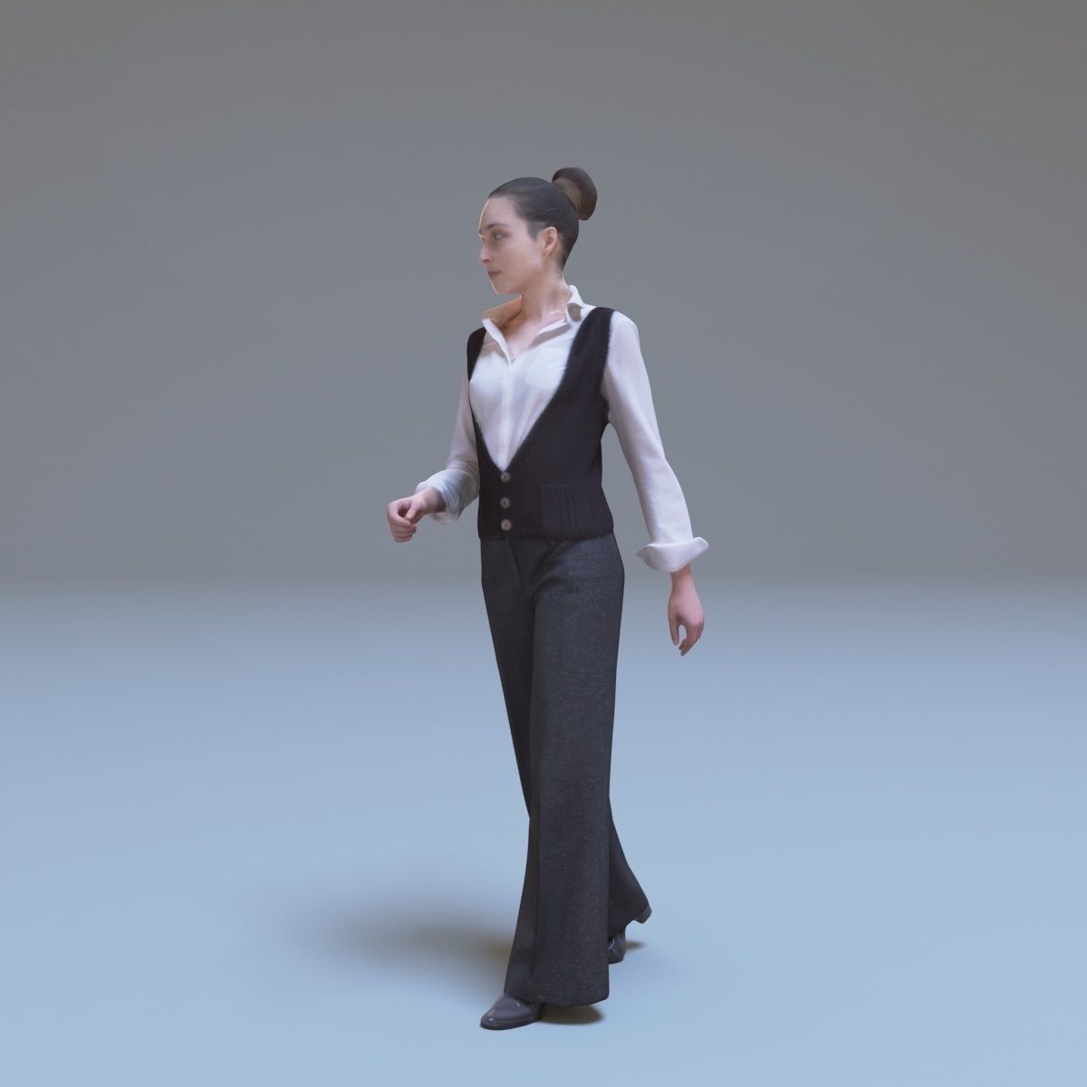 Casual Woman Walking Free low-poly 3D model_23