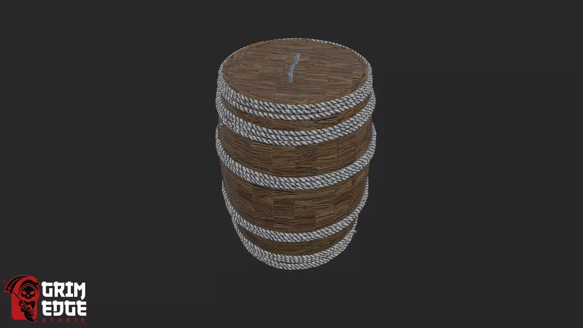 Barrel Reinforced with Rope Bindings Low-poly 3D model