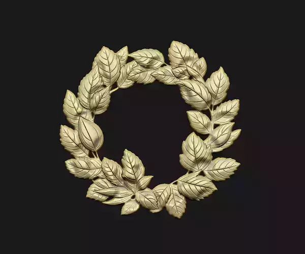 Wreath Laurel Award cad leaves Oxidized cnc laser engraved 3D print model