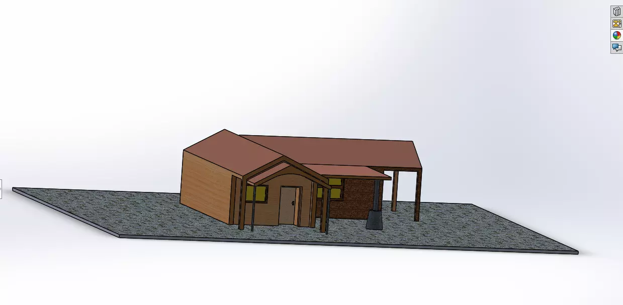 Wooden House Cabin 3D Model Architectural Design Low-poly 3D model