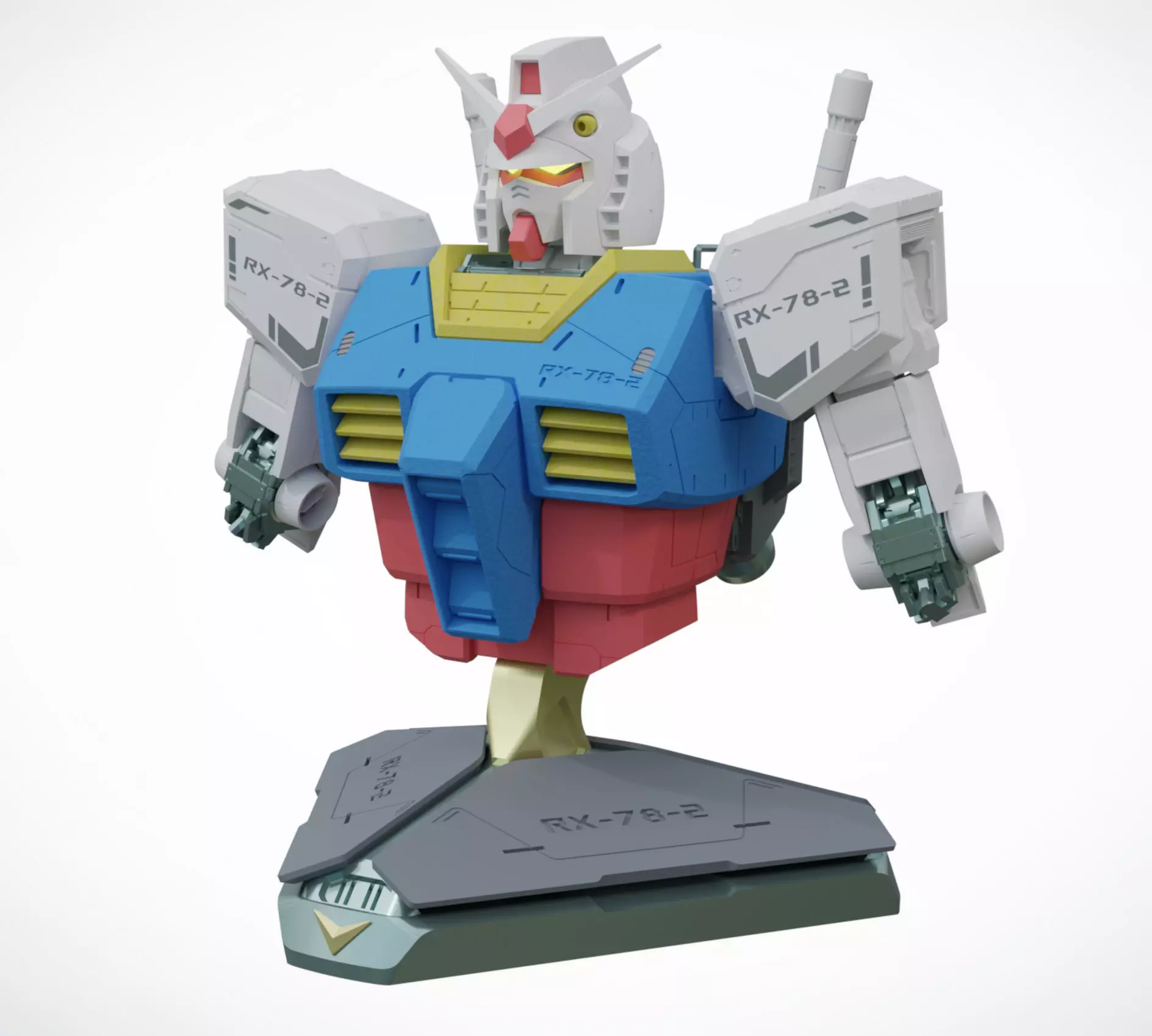 Gundam RX-78-2 Bust Fan Art Display Piece 220mm tall 9 inches 3D