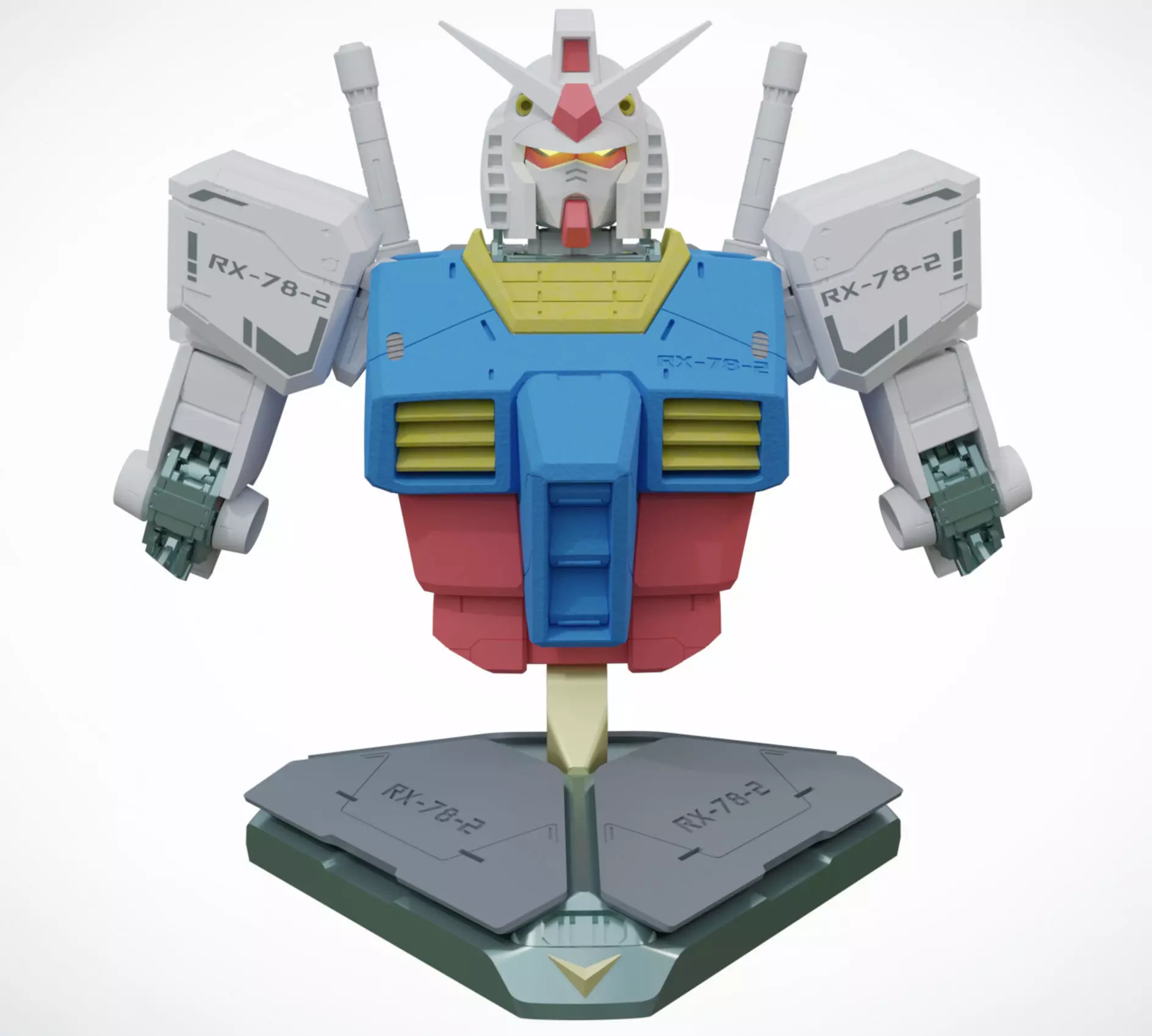Gundam RX-78-2 Bust Fan Art Display Piece 220mm tall 9 inches 3D print model