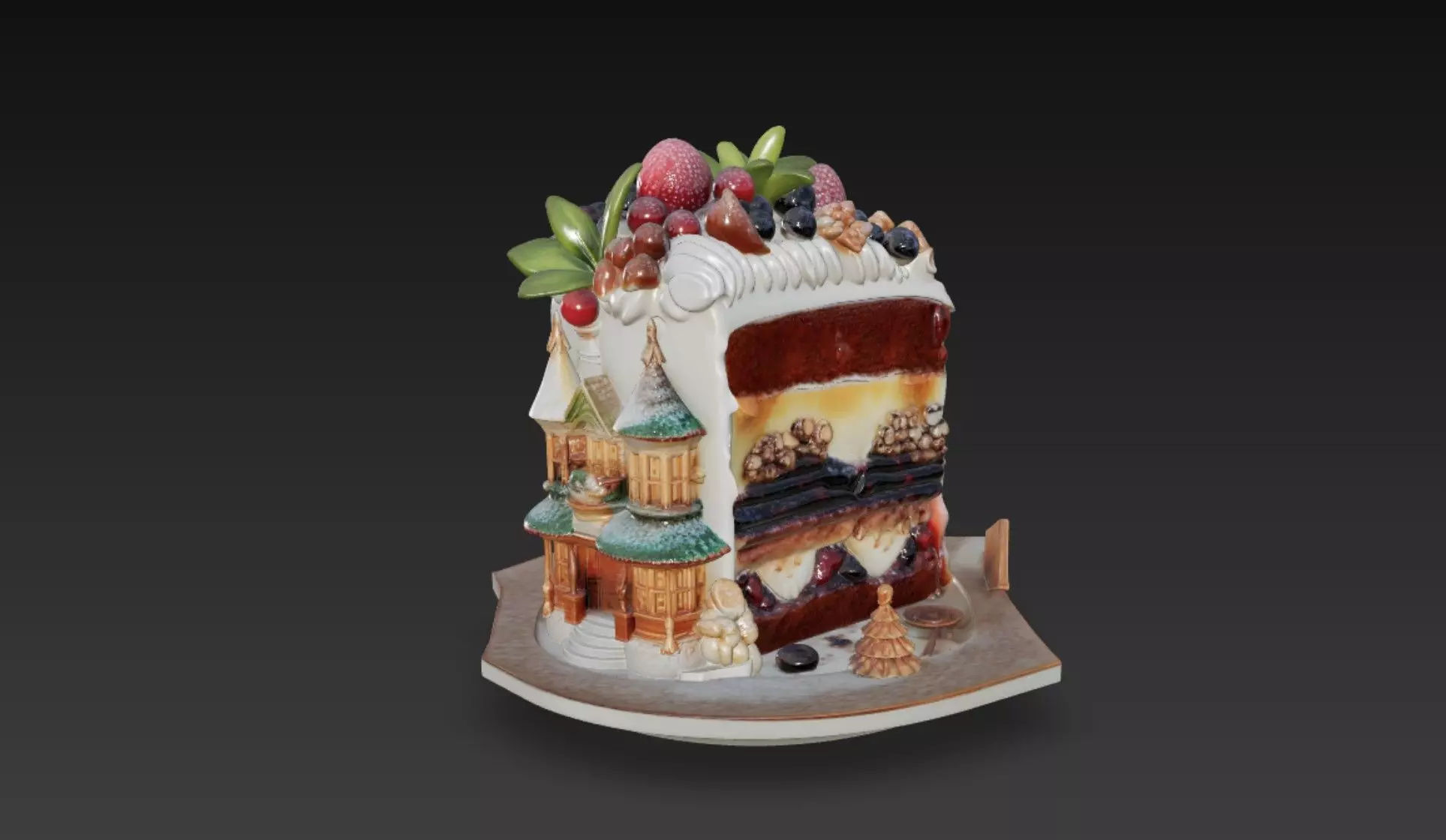 Christmas Creations - Magic Cake Castle Sculpture 3D print model