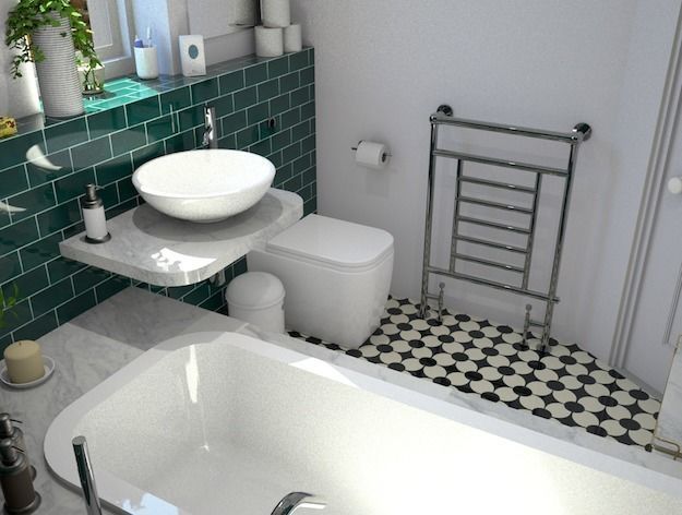 Complete bathroom 1 Low-poly 3D model_5