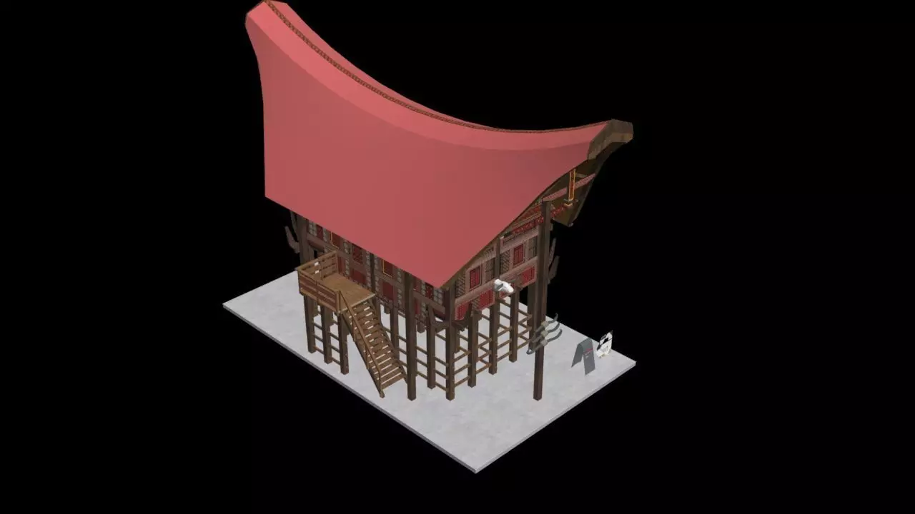 Tongkonan Low-poly 3D model