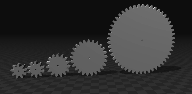 Cog-wheels  9 to 50 teeth m2 h5 d2 3D print model